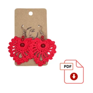 Patrón pendientes hojas rojas
