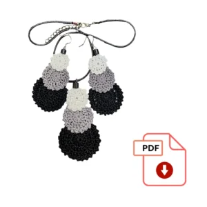 Patrón conjunto Tricolor (pendientes, colgante y brazalete)
