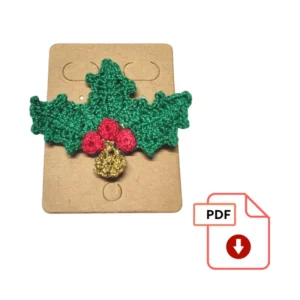 Patrón broche de acebo