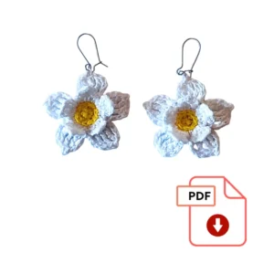 Patrón pendientes Flor Blanca